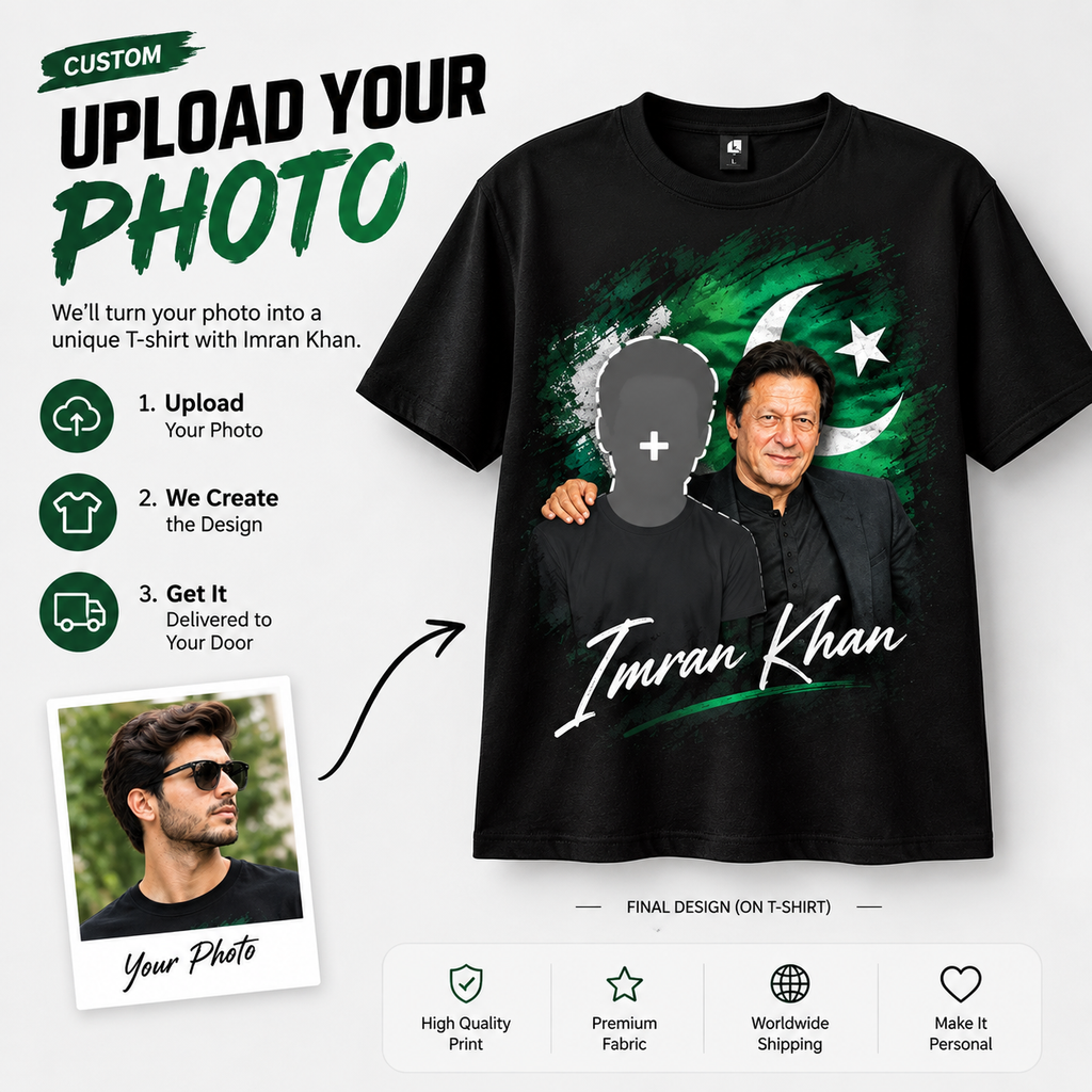 Imran Khan Custom Photo T-Shirt | Personalized Pakistan Design