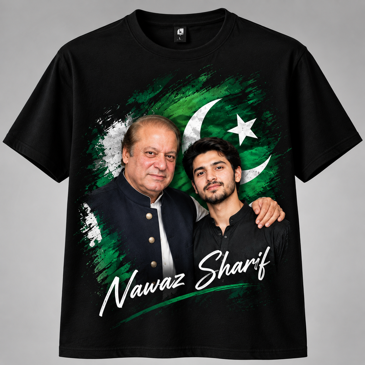 Nawaz Sharif Custom Photo T-Shirt | Personalized Pakistan Design