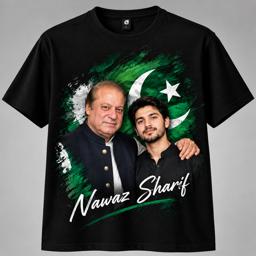 Nawaz Sharif Custom Photo T-Shirt | Personalized Pakistan Design