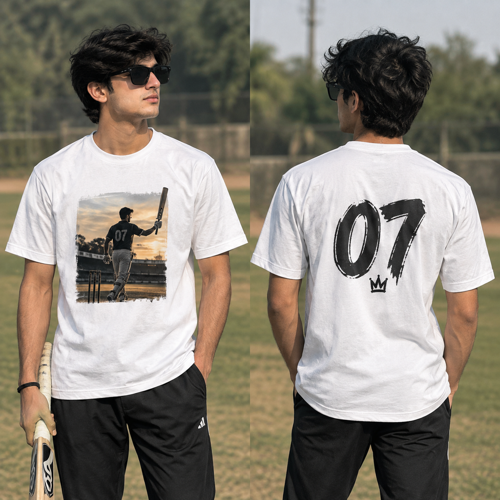 KANIK Custom Cricket T-Shirt – Upload Your Image & Number 07