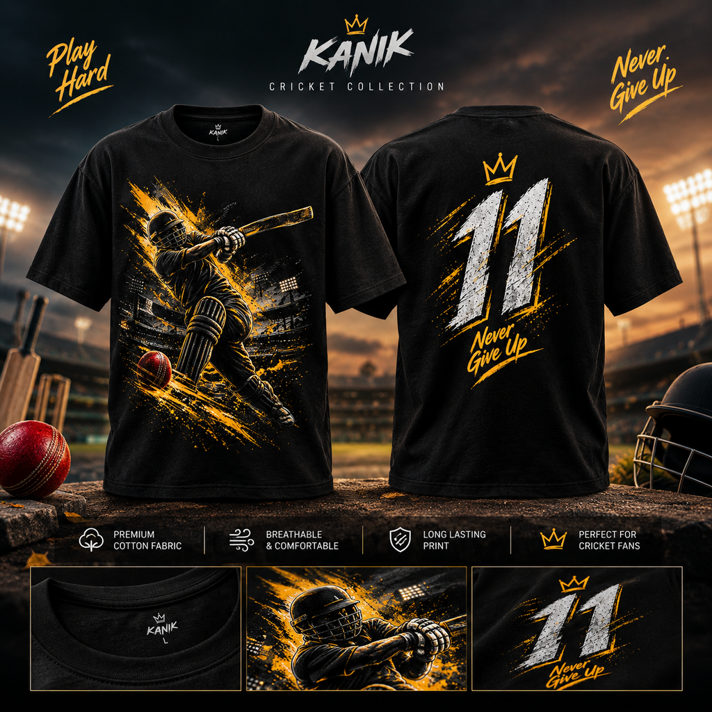 KANIK Cricket Graphic T-Shirt – Premium Sports Design