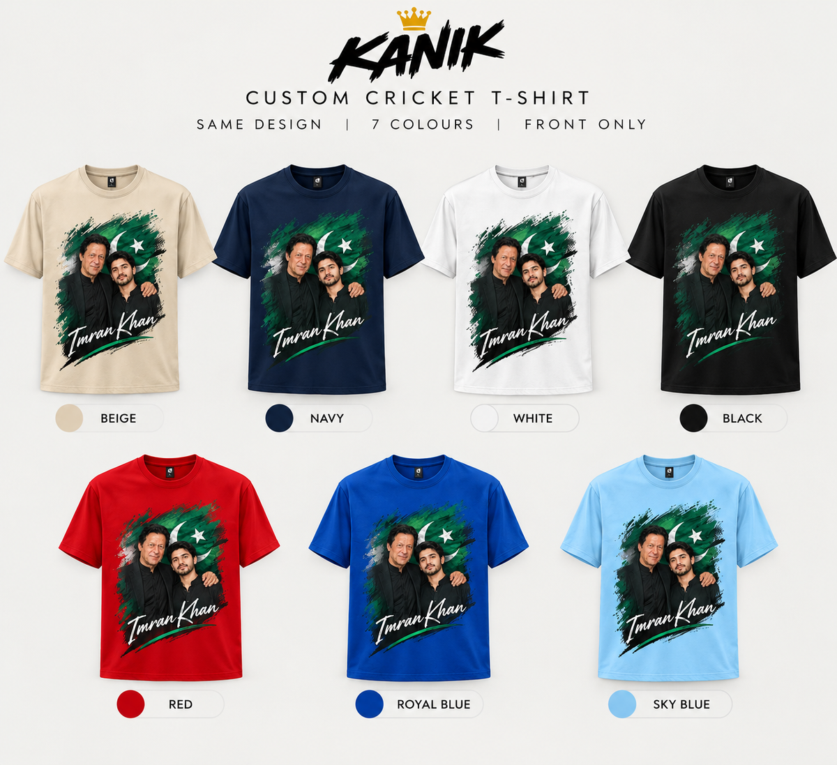Imran Khan Custom Photo T-Shirt | Personalized Pakistan Design