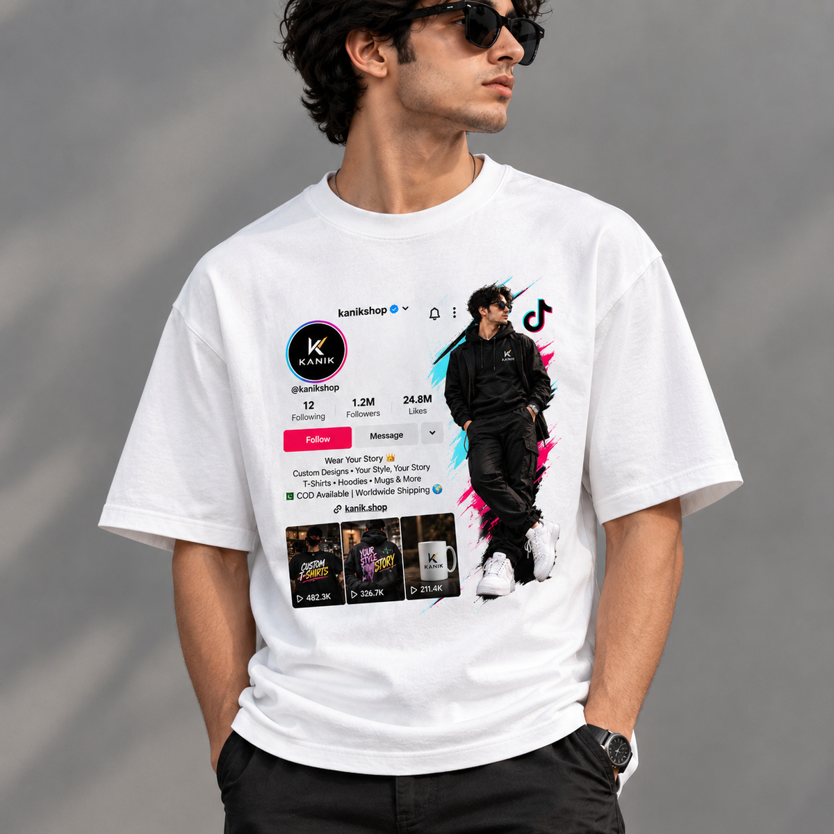 Custom TikTok Profile & Photo T-Shirt – Personalized Streetwear Tee