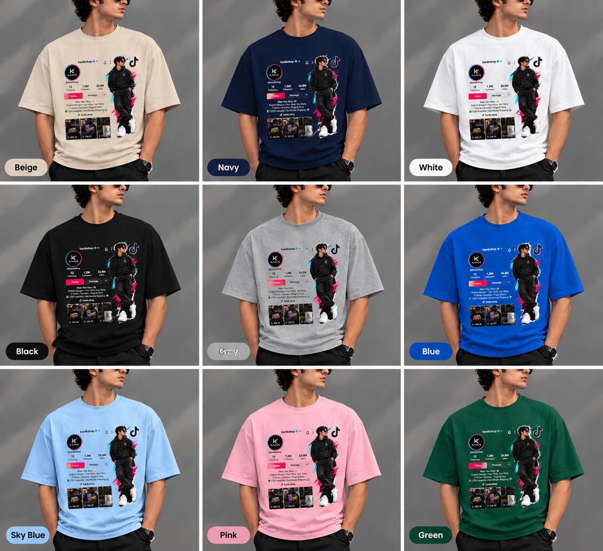 Custom TikTok Profile & Photo T-Shirt – Personalized Streetwear Tee